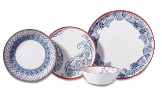 Korkmaz Iona Collection 16 Parça 4 Kişilik Desenli Porselen Yuvarlak Yemek Takımı
