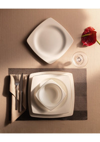 Madame Coco Ethan 24 Parça 6 Kişilik Bone China Porselen Kare Yemek Takımı