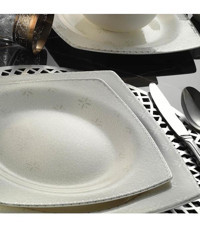 Kütahya Porselen 1136420 62 Parça 12 Kişilik Porselen Kare Yemek Takımı