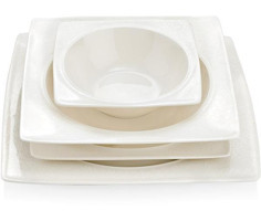 Schafer Glamor Sense 60 Parça 12 Kişilik Bone China Porselen Kare Yemek Takımı