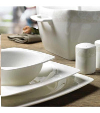 Korkmaz A8430 60 Parça 12 Kişilik Bone China Porselen Kare Yemek Takımı