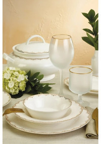 Emsan Asya 59 Parça 12 Kişilik Bone China Porselen Yuvarlak Yemek Takımı