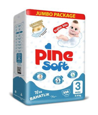 Pine Soft 3 Numara Bantlı Bebek Bezi 336'lı