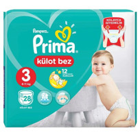 Prima 3 Numara Külot Bebek Bezi 28'li