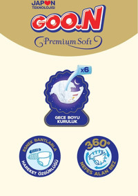 Goon Premium Soft 6 Numara Bantlı Bebek Bezi 168'li