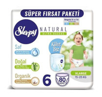Sleepy Natural 6 Numara Külot Bebek Bezi 80'li