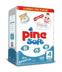 Pine Soft 4 Numara Bantlı Bebek Bezi 288'li