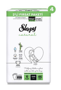 Sleepy Natural 6 Numara Bantlı Bebek Bezi 184'lü