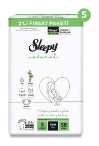 Sleepy Natural 5 Numara Bantlı Bebek Bezi 290'lı