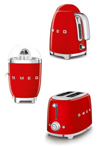 Smeg 50's Style 3'lü Elektronik Çeyiz Seti Kırmızı