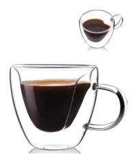 Perotti 12465 Kalpli Çift Çidarlı Cam Kupa 175 ml