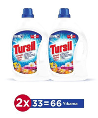 Tursil Çiçekli Renkliler İçin 66 Yıkama Sıvı Deterjan 2x2.1 lt