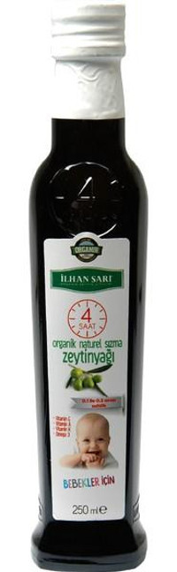 İlhan Sarı Organik Bebek Organik Polifenolsüz Cam Sızma Zeytinyağı 250 ml