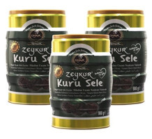 Zeykur Tuzsuz Sele Siyah Zeytin 3x900 gr