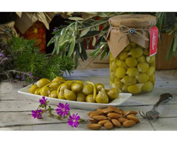 Hasanbey Çiftliği Badem Dolgulu Yeşil Zeytin 500 gr