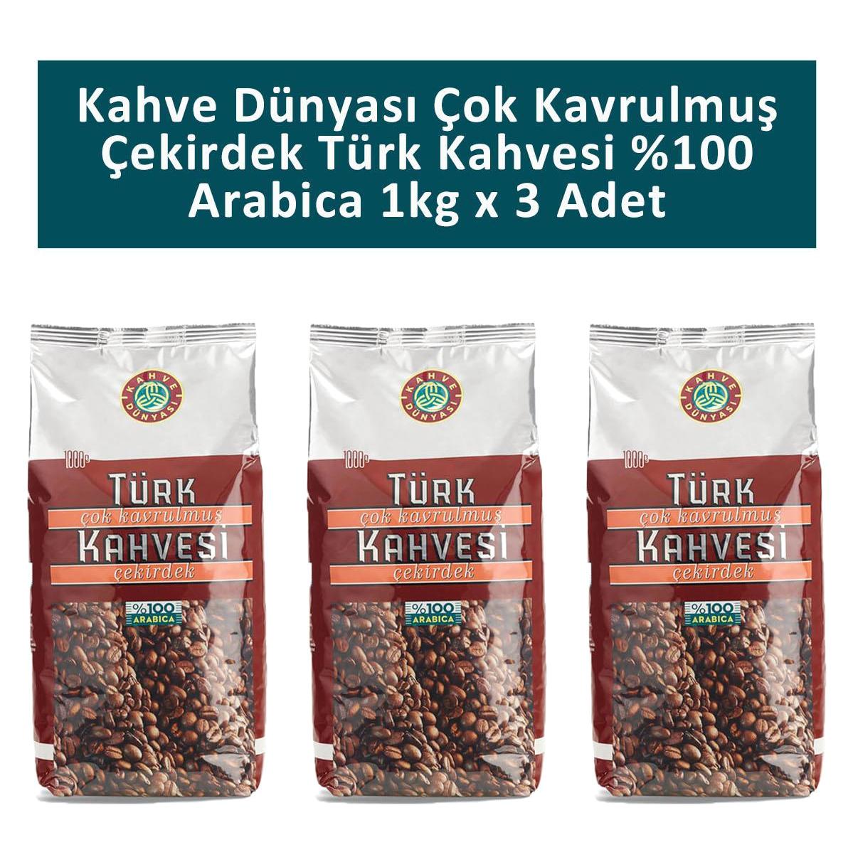 Kahve Dünyası Sade Çok Kavrulmuş Türk Kahvesi 3x1 kg