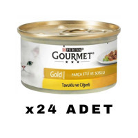 Purina Gourmet Gold Yetişkin Tavuklu Yaş Kedi Maması 24x85 gr