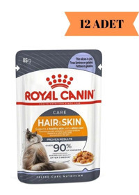 Royal Canin Hair & Skin Care Yetişkin Etli Yaş Kedi Maması 12x85 gr