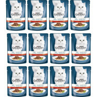 Purina Gourmet Yetişkin Sığır Etli Parça Etli-Soslu Yaş Kedi Maması 12x85 gr