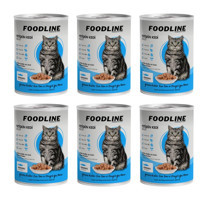 Foodline Yetişkin Somon Parça Etli-Soslu Yaş Kedi Maması 6x400 gr