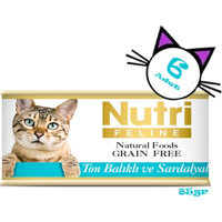 Nutri Feline Yetişkin Sardalya-Ton Balığı Yaş Kedi Maması 6x85 gr
