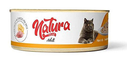 Natura Yetişkin Tavuk-Peynir Parça Etli Yaş Kedi Maması 70 gr