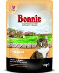 Bonnie Pouch Yetişkin Tavuklu Yaş Kedi Maması 100 gr