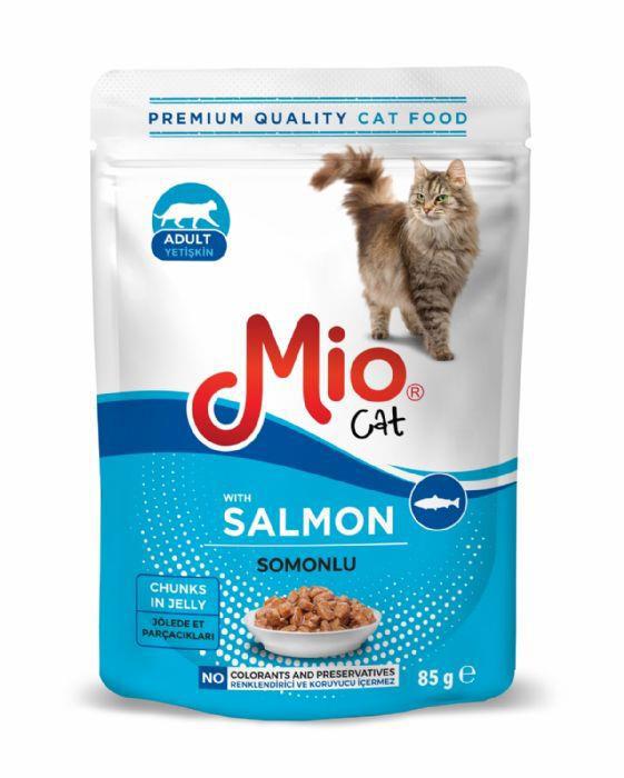 Mio Yetişkin Somon Parça Etli Yaş Kedi Maması 85 gr