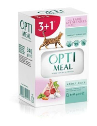 Optimeal Yetişkin Kuzu Etli-Sebze Jöleli Yaş Kedi Maması 4x85 gr