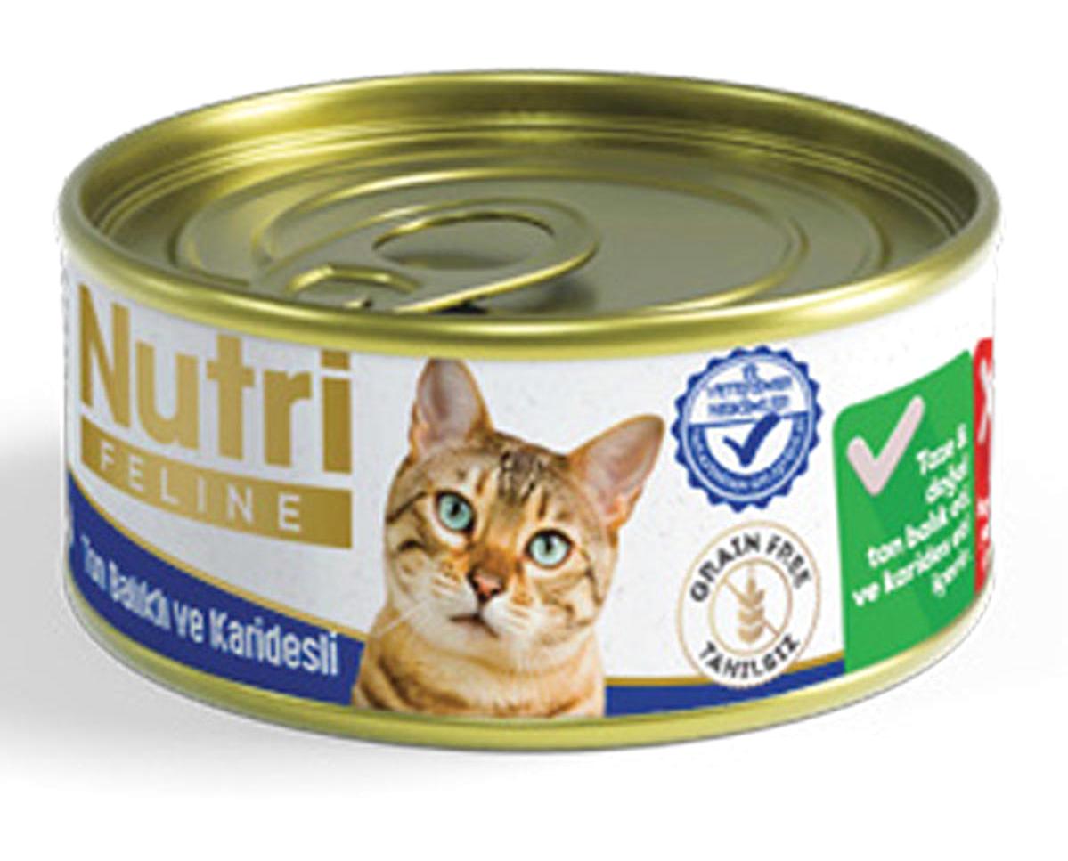 Nutri Feline Yetişkin Karides-Ton Balığı Yaş Kedi Maması 32x85 gr