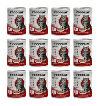 Foodline Yetişkin Biftek Parça Etli-Soslu Yaş Kedi Maması 12x400 gr
