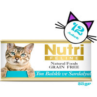 Nutri Feline Yetişkin Sardalya-Ton Balığı Yaş Kedi Maması 12x85 gr
