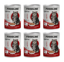Foodline Yetişkin Biftek Parça Etli-Soslu Yaş Kedi Maması 6x400 gr