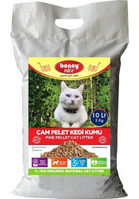 Bonny Nice Organik Topaklanan Kalın Taneli Çam Pellet Kedi Kumu 10 lt