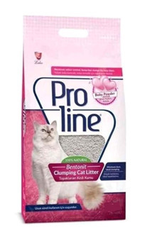 Pro Line Bebek Pudrası Kokulu Topaklanan İnce Taneli Bentonit Kedi Kumu 5 lt
