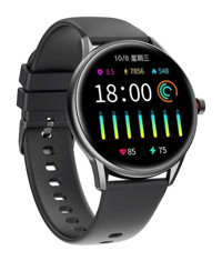 Wiwu SW04 Su Geçirmez 45 mm Silikon Kordon Yuvarlak Unisex Akıllı Saat Siyah