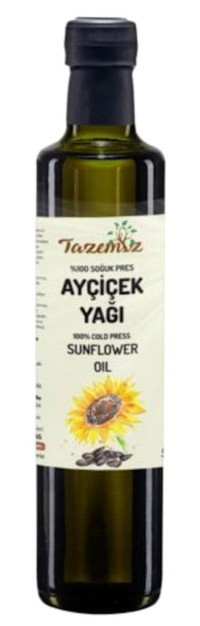 Tazemiz Soğuk Sıkım Ayçiçek Yağı 250 ML
