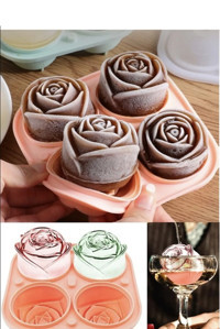 Büyülü Home Gül Şekilli Silikon Renkli Buz Kalıbı