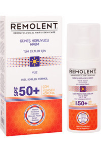 Remolent 50 Faktör Tüm Ciltler İçin Nemlendirici Suya Dayanıklı Yüz Güneş Kremi 75 ml