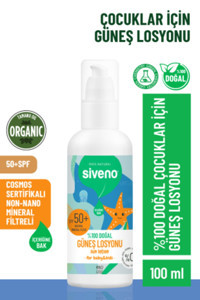 Siveno 50 Faktör Tüm Ciltler İçin Leke Karşıtı Nemlendirici Suya Dayanıklı Yüz Güneş Losyonu 100 ml