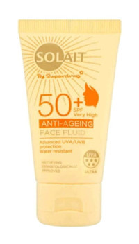 Solait Solaıt Anti-Aging Face Fluid 50 Faktör İçin Leke Karşıtı Nemlendirici Yaşlanma Karşıtı Yüz ve Vücut Güneş Kremi 50 ml