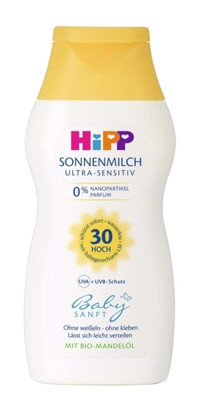 Hipp Babysanft 30 Faktör İçin Nemlendirici Suya Dayanıklı Yüz ve Vücut Güneş Sütü 200 ml
