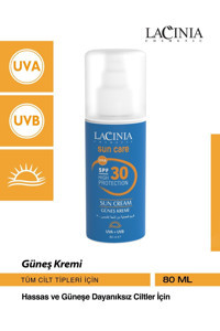 Lacinia 30 Faktör İçin Nemlendirici Suya Dayanıklı Yüz ve Vücut Güneş Kremi 80 ml