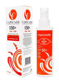 Capicade 50 Faktör İçin Leke Karşıtı Nemlendirici Yağsız Yüz ve Vücut Güneş Kremi 100 ml