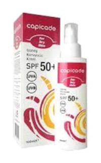Capicade 50 Faktör Kuru Ciltler İçin Nemlendirici Aydınlatıcı Suya Dayanıklı Yüz Güneş Kremi 100 ml