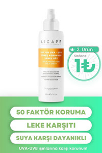 Licape 50 Faktör İçin Leke Karşıtı Nemlendirici Yaşlanma Karşıtı Suya Dayanıklı Yüz ve Vücut Güneş Kremi 200 ml