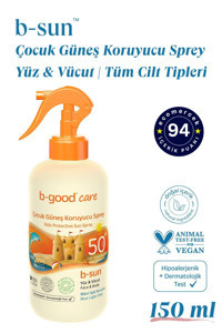 B-Good Care 50 Faktör İçin Nemlendirici Suya Dayanıklı Yüz ve Vücut Güneş Kremi 150 ml