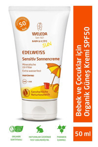 Weleda Edelweiss Organik 50 Faktör Tüm Ciltler İçin Nemlendirici Suya Dayanıklı Yüz Güneş Kremi 50 ml