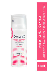 Derminix Renkli 50 Faktör Tüm Ciltler İçin Leke Karşıtı Nemlendirici Suya Dayanıklı Yüz Güneş Kremi 75 ml