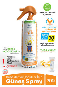 Babyton Renkli 30 Faktör İçin Nemlendirici Suya Dayanıklı Yüz Güneş Kremi 200 ml